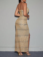 Sleeveless Sequin V-neck Dress